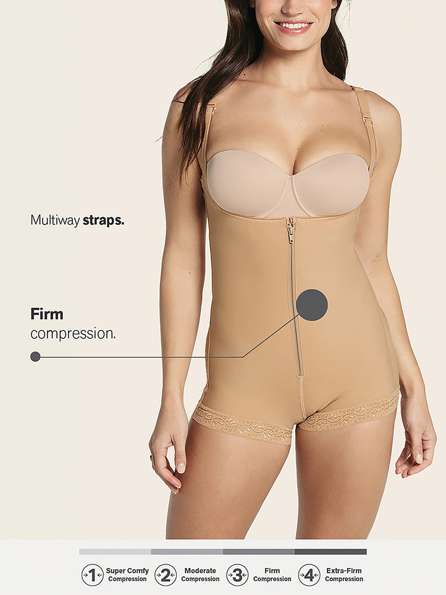 Compression Ferme Open Bust Body Shaper Boyshort