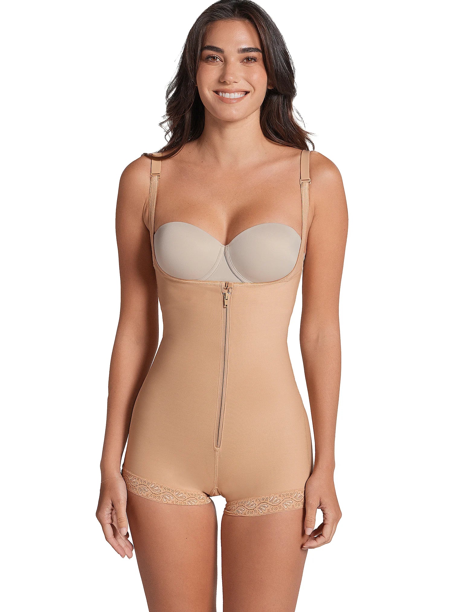 Compression Ferme Open Bust Body Shaper Boyshort