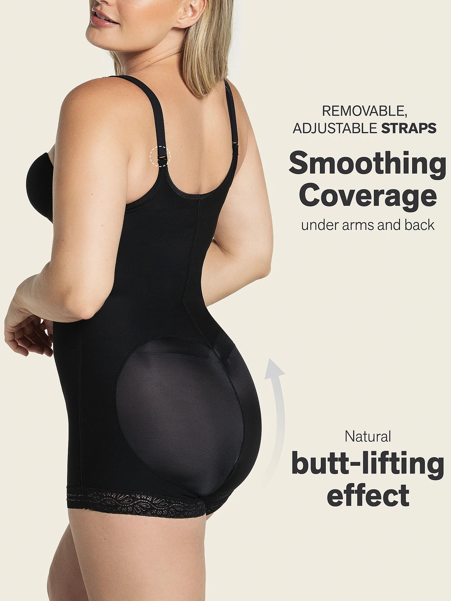 Compression Ferme Open Bust Body Shaper Boyshort