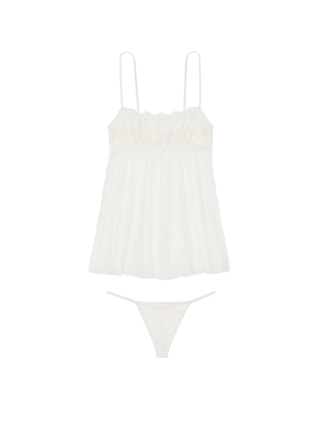 Ensemble de nuisettes plissées en dentelle