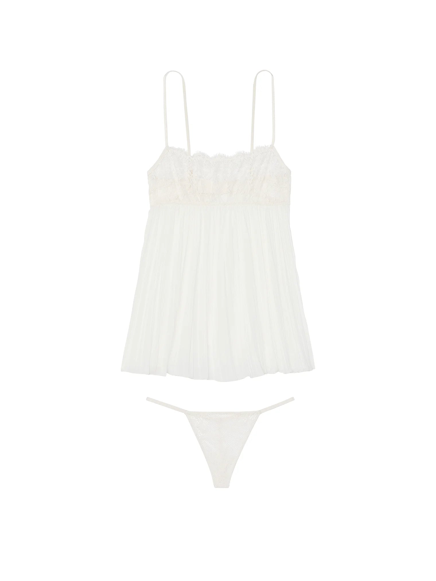 Ensemble de nuisettes plissées en dentelle