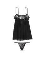 Ensemble de nuisettes plissées en dentelle