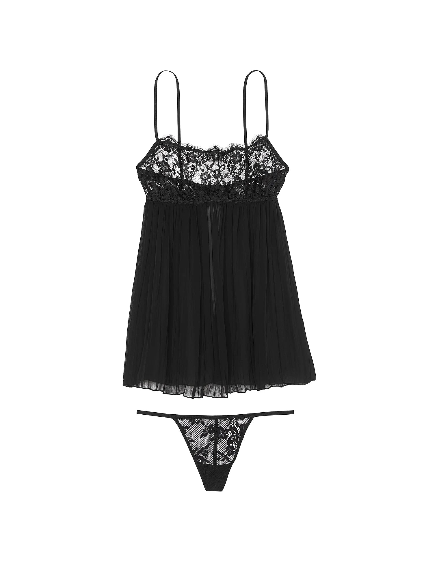 Ensemble de nuisettes plissées en dentelle