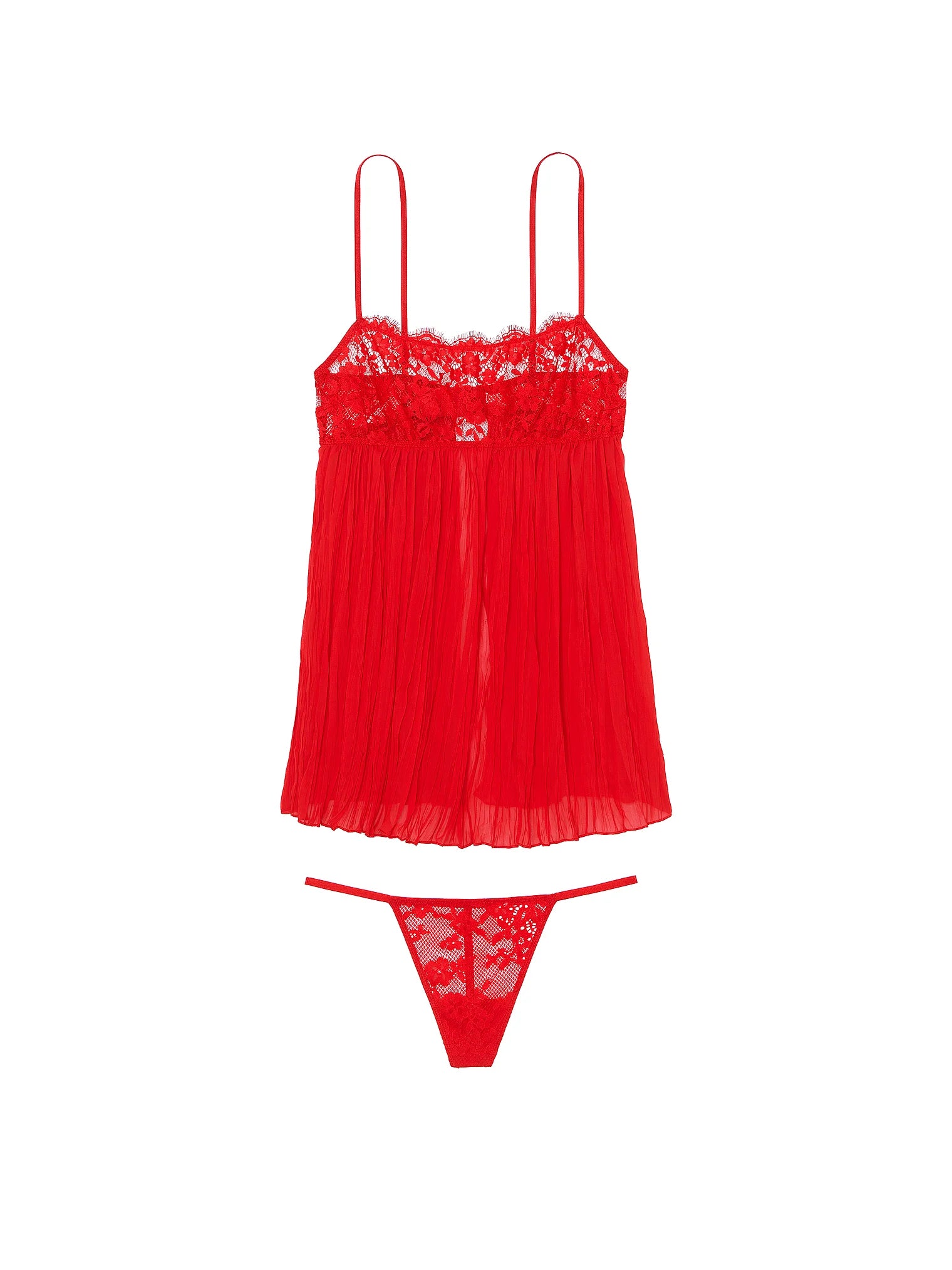 Ensemble de nuisettes plissées en dentelle