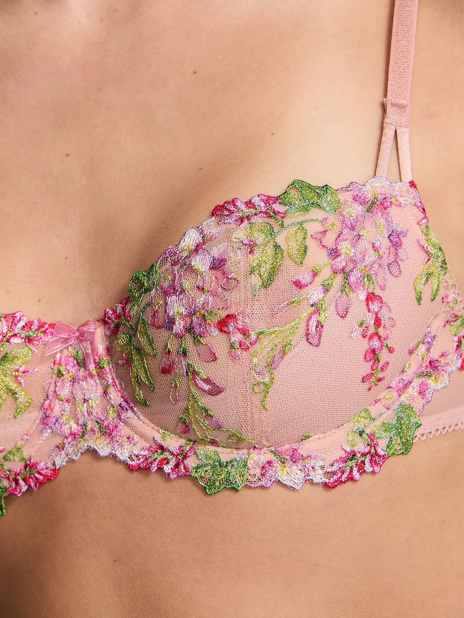 Soutien-gorge balconnet non doublé à glycine brodée Wicked