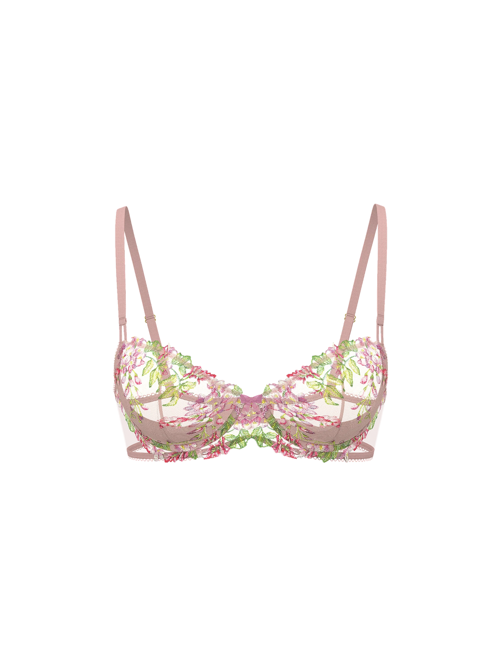 Soutien-gorge balconnet non doublé à glycine brodée Wicked