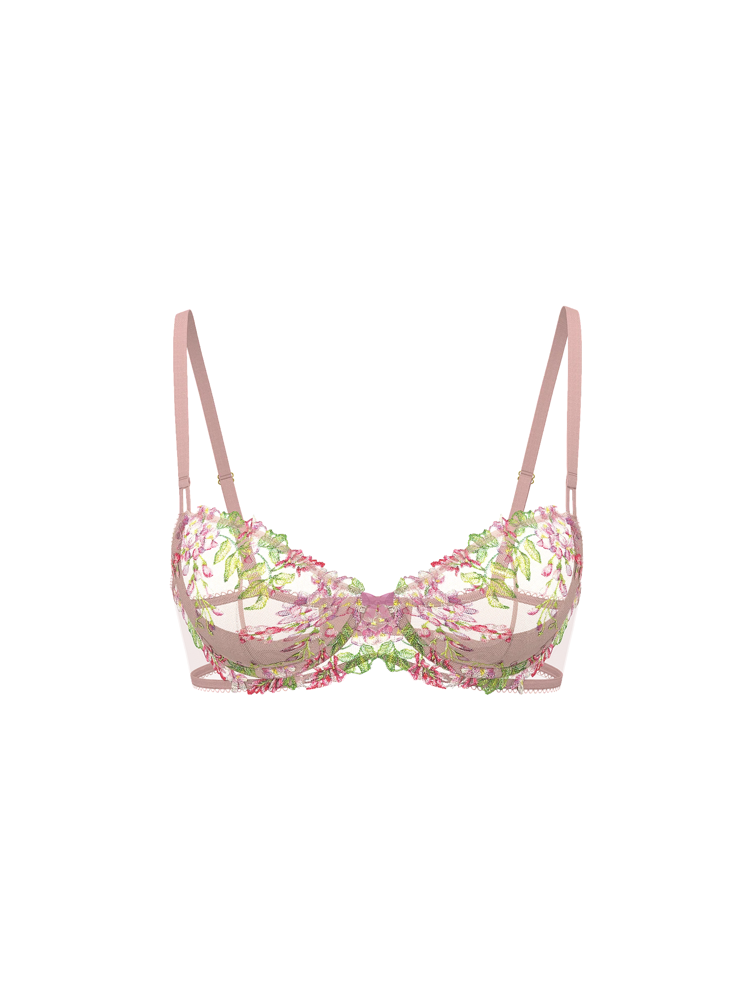 Soutien-gorge balconnet non doublé à glycine brodée Wicked